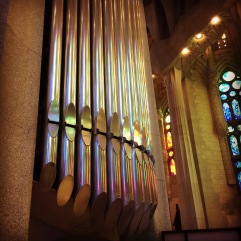 Even the organ reflects some colours